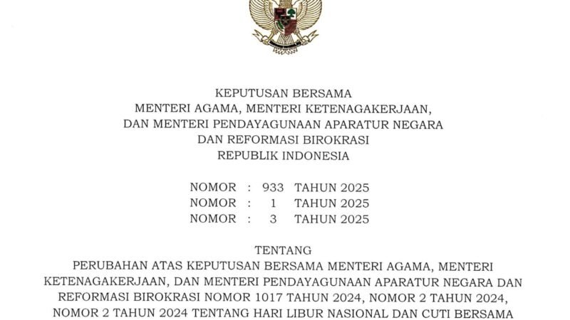 Sambut HUT Ke-80 Kemerdekaan RI, Pemerintah Tetapkan 18 Agustus 2025 sebagai Cuti Bersama