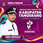 Dede Nurhadi Kepala Desa Peusar Ucapkan Selamat Hari Jadi Kabupaten Tangerang ke-394 Tahun